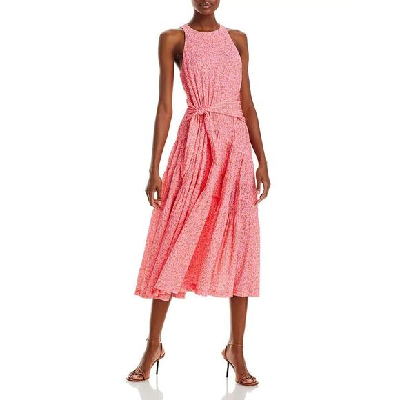 Cinq à Sept NWT Nelly Floral Midi Dress Pink Lemonade Size 10 - Picture 1 of 7